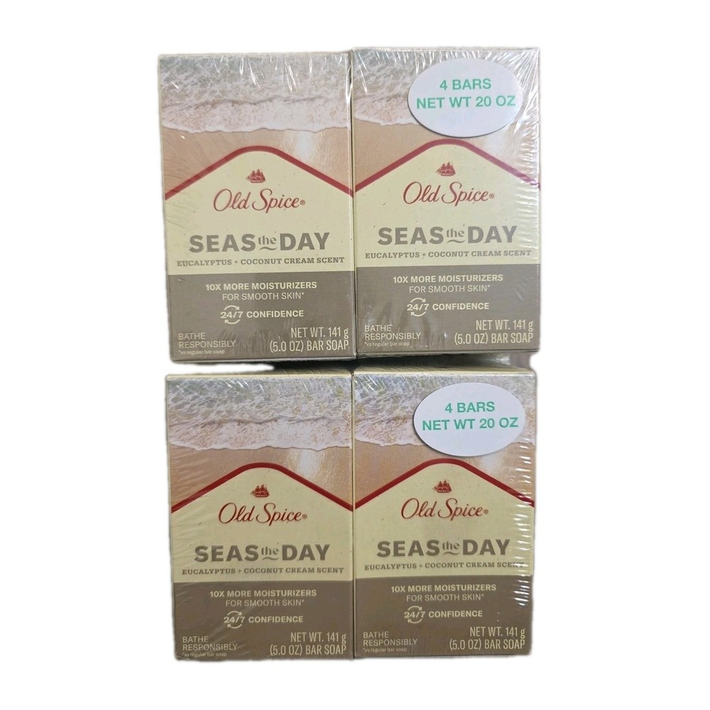 Old Spice Sea the Day Bar Soap 8‎ Pack Eucalyptus Coconut Cream 5 oz